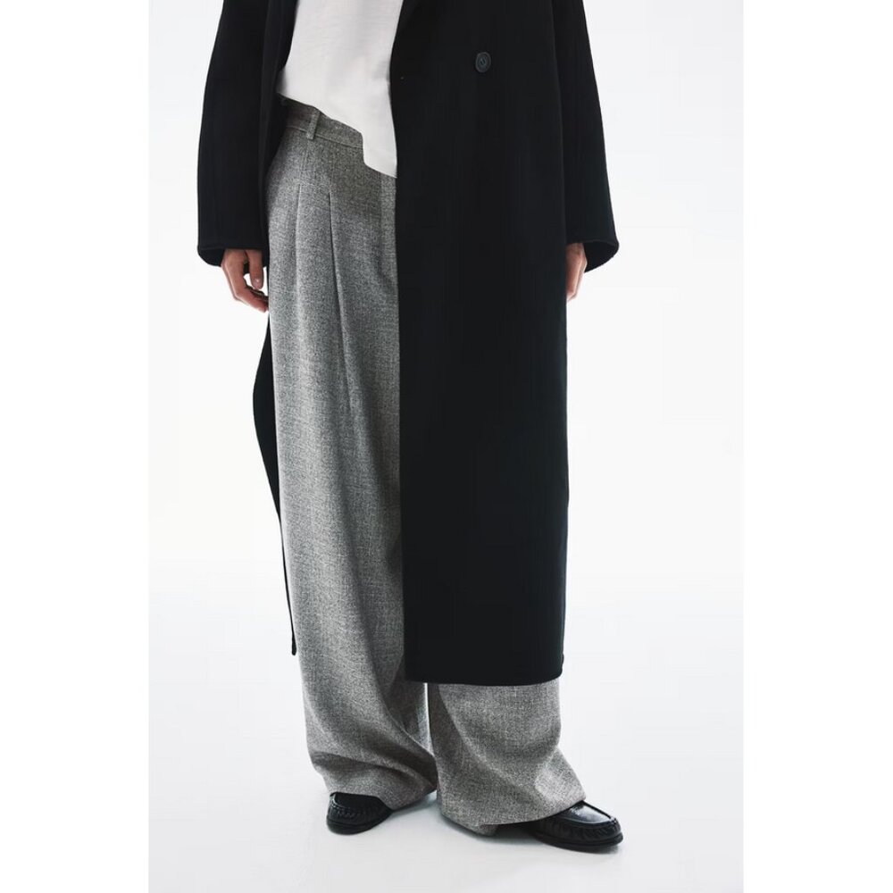 H&M Sz. 6 NWT Gray Melange Wide-Leg Loose Fit Pants